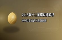 2015年十二星座财运解析：全年财富运势与理财建议