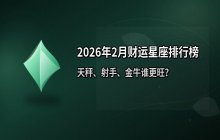 2026年2月财运最佳星座排行榜：天秤、射手、金牛谁更旺？