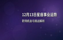 宋佳佳说星座：十二星座12月13日事业运势与职场运势解析
