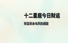 宋佳佳说星座：十二星座今日财运运势分析（12月14日）