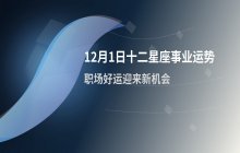 宋佳佳十二星座今日事业运势解析（12月1日职场运势）