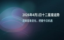占星妖妖：2026年4月1日十二星座每日运势指南